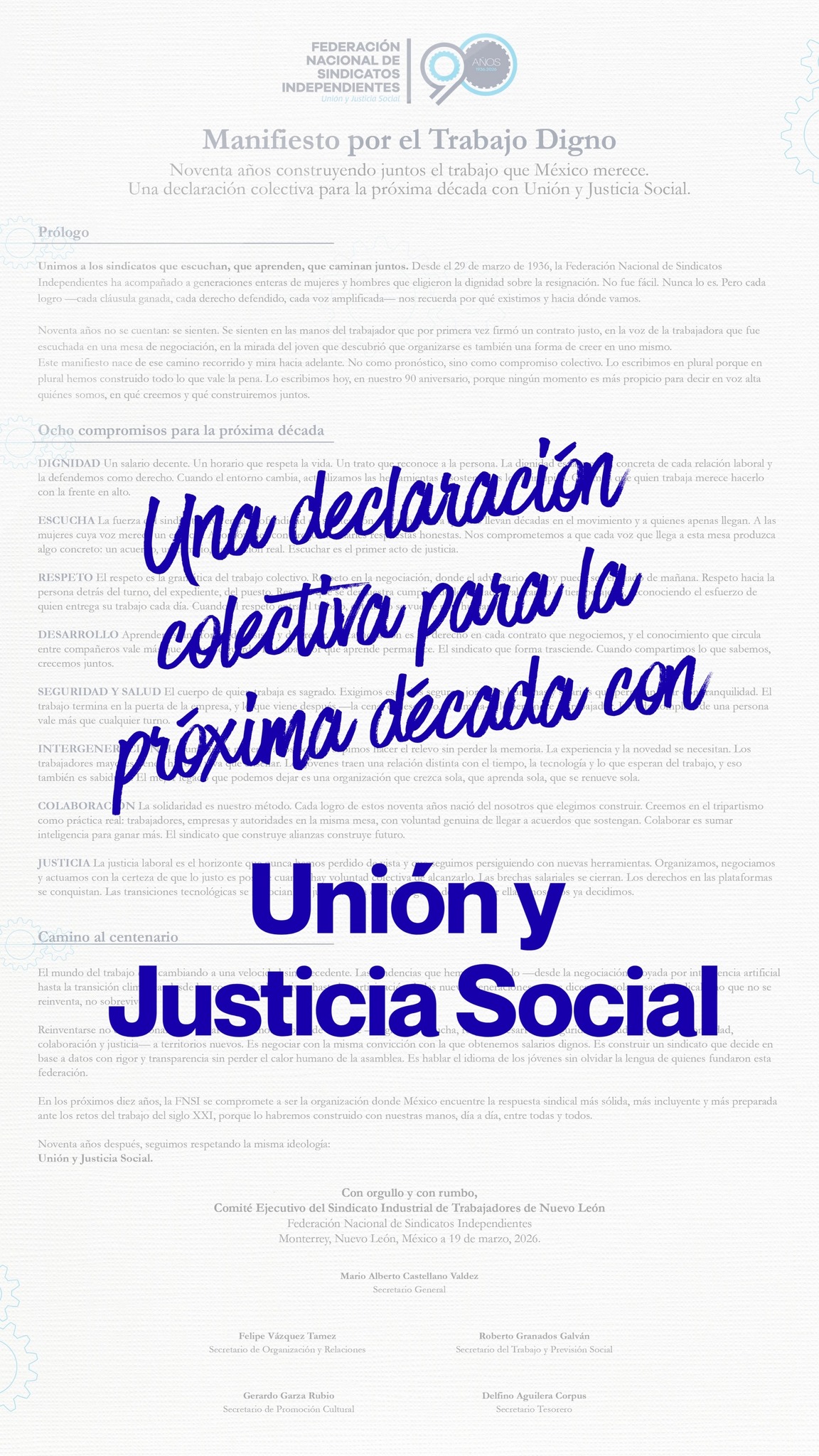 La solidaridad es la base de nuestro trabajo colectivo.